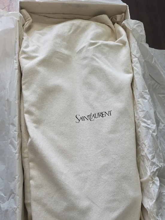 Saint Laurent Burgundy Leather Over-the-Knee Pointed-Toe Boots - Picture 14 of 14